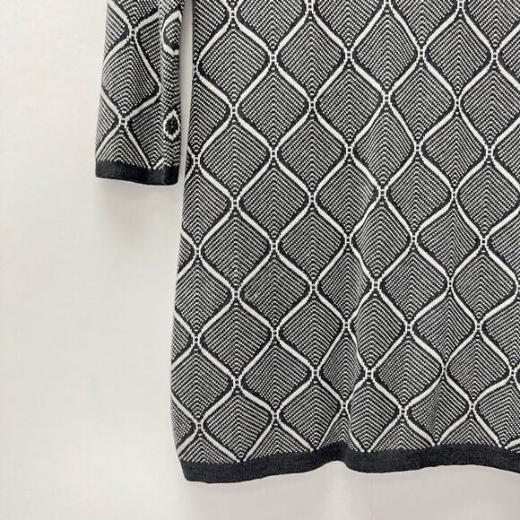 J.McLaughlin Grey Patterned Front Zip Knit Sweater Tunic Dress Size M - Picture 4 of 9